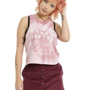 The 1975 Pink Tie-Dye Crop Tank